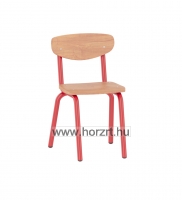 Piroska szék,natúr- csővázas 34 cm ülésm piros csővázzal