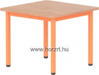 Emese bükk téglalap asztal - narancs fém lábbal 52 cm
