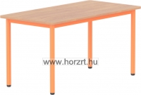 Emese bükk trapéz asztal- narancs fém lábbal 58 cm