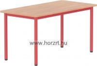 Emese juhar téglalap asztal- piros fém lábbal 58 cm