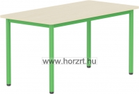 Bölcsődei trapéz asztal, állítható magasságú, 118x60x40-46 cm, lekerekített sarkokkal, élekkel - juhar