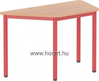 Emese bükk trapéz asztal- piros fém lábbal 58 cm