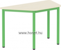 Emese juhar trapéz asztal- zöld fém lábbal 58 cm