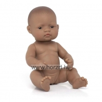 Latin-amerikai baba - fiú, kopasz, fürdethető, 32 cm 12 hó+