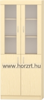Irodabútor - Ajtós magas szekrény, üveges, 80x40x190 cm