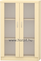 Irodabútor - Ajtós magas szekrény, üveges, 80x40x190 cm