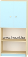 Komfort szekrény  IV. - polcos-teliajtós - pasztellkék ajtóval