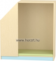 Marci alacsony szekrény,<br>3 fiókkal, juhar-kék,<br>juhar színű fiókokkal