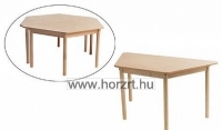Trapéz asztal bükkfából<br>112x53 cm<br>64 cm magas